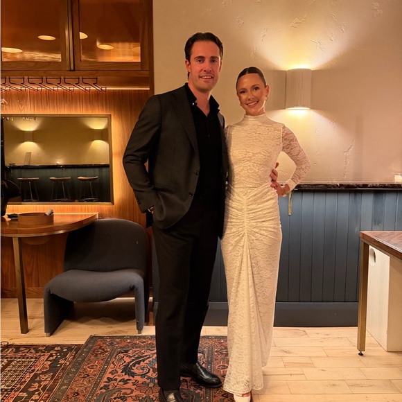 Ronny Kobo Collection Cream Lace Long Sleeve Dress - Picture 3 of 3